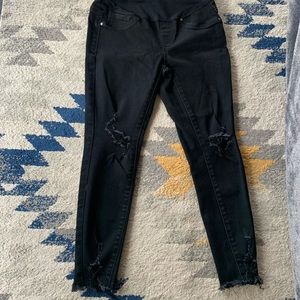 Black distressed Maternity Jeans